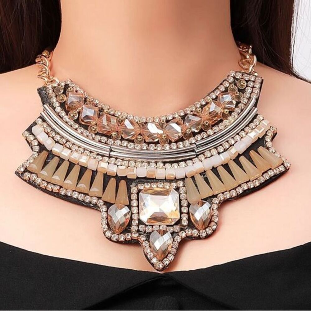 Elegant Gold and Silver Statement Necklace